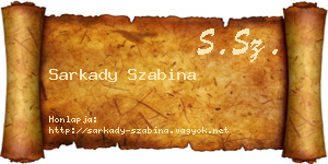 Sarkady Szabina névjegykártya
